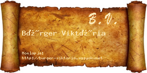 Bürger Viktória névjegykártya