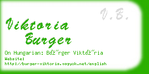 viktoria burger business card